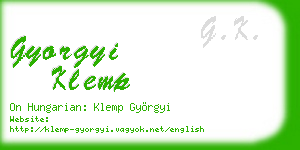 gyorgyi klemp business card
